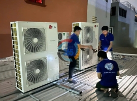 Thi Công Công Trình Máy Lạnh Tủ Đứng LG 10 HP tại Quận 6
