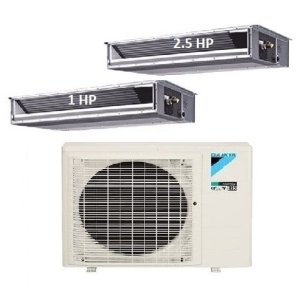 71.Máy Lạnh Multi Daikin Inverter 1 Dàn Nóng 3.5 HP + 2 Dàn Lạnh Giấu  Trần Nối Ống Gió 1 HP-2.5 HP