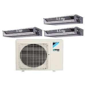 75.Máy Lạnh Multi Daikin Inverter 1 Dàn Nóng 3.5 HP + 3 Dàn Lạnh Giấu  Trần Nối Ống Gió 1 HP-1.5 HP
