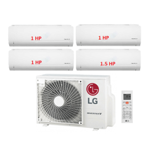 9.Máy Lạnh Multi LG 1 Dàn Nóng 4 Hp + 3 Dàn Lạnh Treo Tường 1 Hp + 1 Dàn Lạnh Treo Tường 1.5 Hp