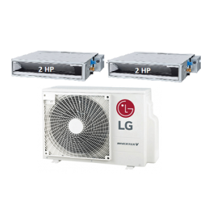 86.Máy Lạnh Multi LG 1 Dàn Nóng 4 Hp + 2 Dàn Lạnh Âm Trần Nối Ống Gió 2 Hp