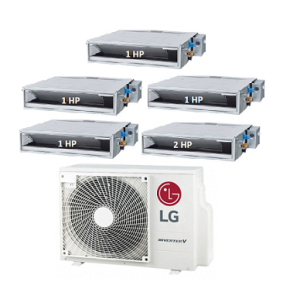 75.Máy Lạnh Multi LG 1 Dàn Nóng 5 Hp + 5 Dàn Lạnh Âm Trần Nối Ống Gió 1 Hp - 2 Hp