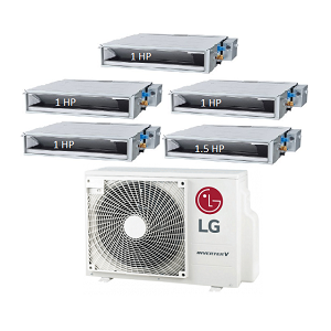70.Máy Lạnh Multi LG 1 Dàn Nóng 5 Hp + 5 Dàn Lạnh Âm Trần Nối Ống Gió 1 Hp - 1.5 Hp