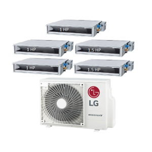 80.Máy Lạnh Multi LG 1 Dàn Nóng 5 Hp + 5 Dàn Lạnh Âm Trần Nối Ống Gió 1 Hp - 1.5 Hp