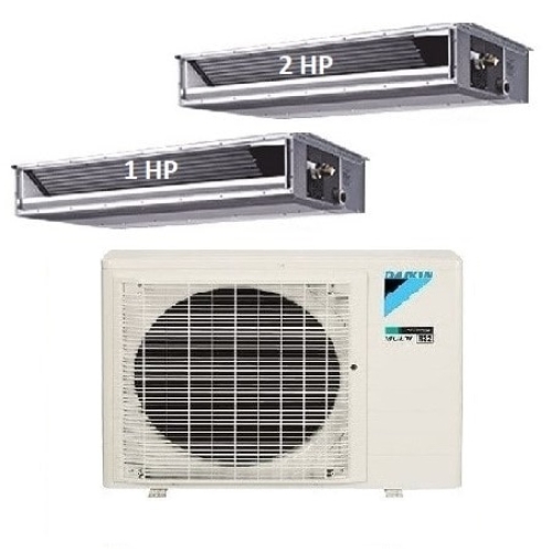 66.Máy Lạnh Multi Daikin Inverter 1 Dàn Nóng 2 HP + 2 Dàn Lạnh Giấu  Trần Nối Ống Gió 1 HP – 2 HP