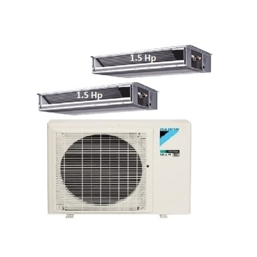 74.Máy Lạnh Multi Daikin Inverter 1 Dàn Nóng 3 HP + 2 Dàn Lạnh Giấu  Trần Nối Ống Gió 1.5 HP 