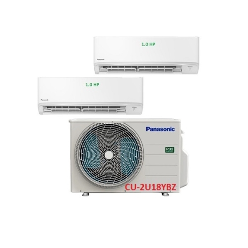 1.Máy Lạnh Multi Panasonic Inverter 1 Dàn Nóng 2 Hp + 2 Dàn Lạnh Treo Tường 1 Hp - CU-2U18YBZ/CS-MPU9YKZ