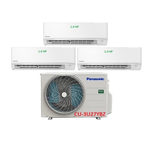 2.Máy Lạnh Multi Panasonic Inverter 1 Dàn Nóng 3 Hp + 3 Dàn Lạnh Treo Tường 1 Hp - CU-3U27YBZ/CS-MPU9YKZ