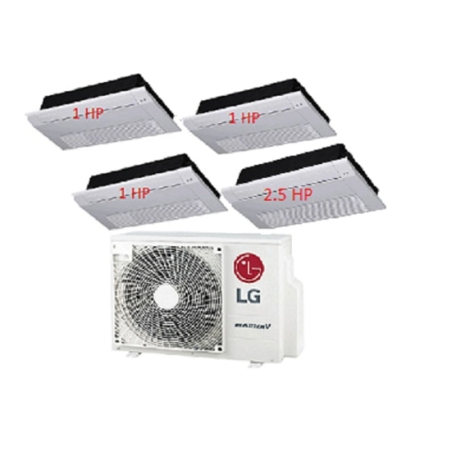 99.Máy Lạnh Multi LG 1 Dàn Nóng 5 Hp + 4 Dàn Lạnh Âm Trần 1 Hướng 1 Hp - 2.5 Hp