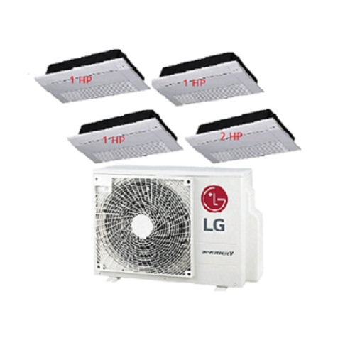 98.Máy Lạnh Multi LG 1 Dàn Nóng 5 Hp + 4 Dàn Lạnh Âm Trần 1 Hướng 1 Hp - 2 Hp