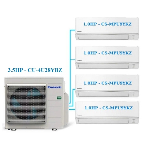 Combo Multi Panasonic Inverter 3.5 HP CU-4U28YBZ/CS-MPU9YKZ
