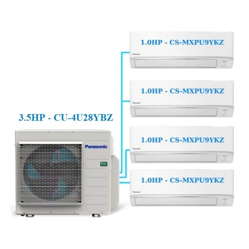 Combo Multi Panasonic Inverter 3.5 HP CU-4U28YBZ/CS-MXPU9YKZ