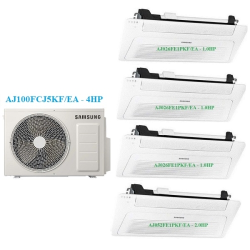 Combo Multi Samsung Inverter 1 Dàn Nóng 4 Hp + 4 Dàn Lạnh 1 Hướng 1Hp-2Hp