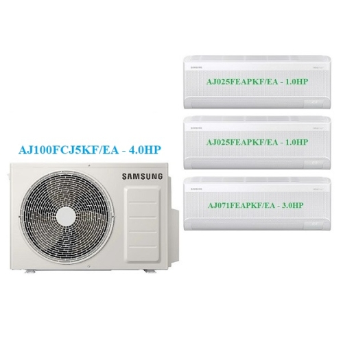 Combo Multi Samsung Inverter 1 Dàn Nóng 4 Hp + 3 Dàn Lạnh 1 Hp-3 Hp