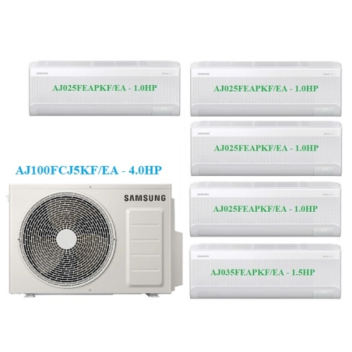 Combo Multi Samsung Inverter 1 Dàn Nóng 4 Hp + 5 Dàn Lạnh 1 Hp-1.5 Hp