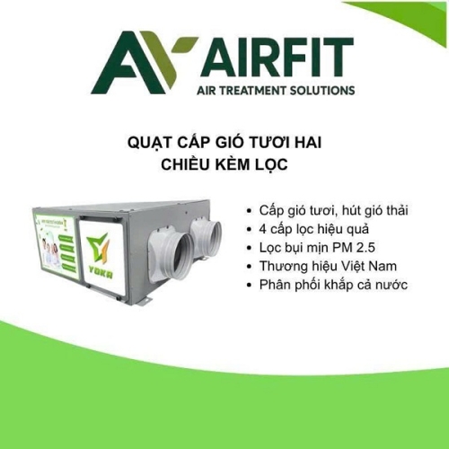 Máy Cấp Không Khí Tươi Sạch Airfit 2 Chiều 1000m3/h 1000YKC