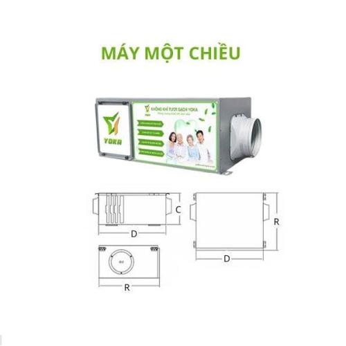 Máy Cấp Không Khí Tươi Sạch Airfit 1 Chiều 600m3/h 600YKP