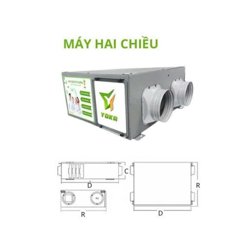 Máy Cấp Không Khí Tươi Sạch Airfit 2 Chiều 400m3/h 400YKC