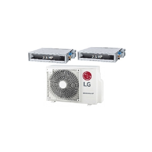 90.Máy Lạnh Multi LG 1 Dàn Nóng 5 Hp + 2 Dàn Lạnh Âm Trần Nối Ống Gió 2.5 Hp
