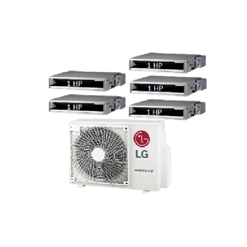 65.Máy Lạnh Multi LG 1 Dàn Nóng 5 Hp + 5 Dàn Lạnh Âm Trần Nối Ống Gió 1 Hp