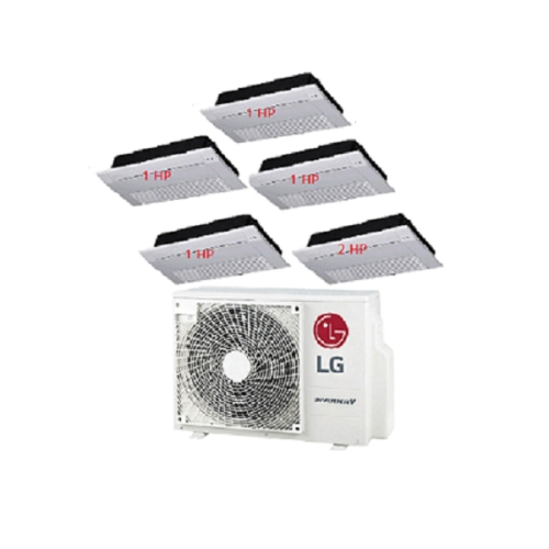 45.Máy Lạnh Multi LG 1 Dàn Nóng 5 Hp + 5 Dàn Lạnh Âm Trần 1 Hướng Thổi 1 Hp - 2 Hp