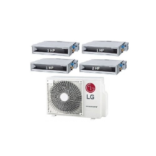 74.Máy Lạnh Multi LG 1 Dàn Nóng 4 Hp + 4 Dàn Lạnh Âm Trần Nối Ống Gió 1 Hp - 2 Hp