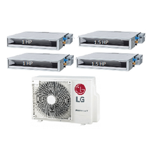 79.Máy Lạnh Multi LG 1 Dàn Nóng 4 Hp + 4 Dàn Lạnh Âm Trần Nối Ống Gió 1 Hp - 1.5 Hp