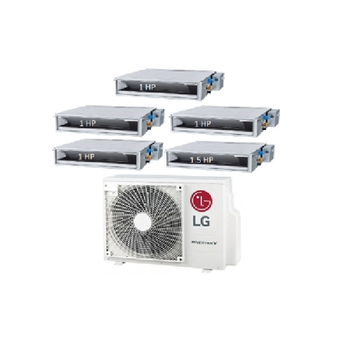 70.Máy Lạnh Multi LG 1 Dàn Nóng 5 Hp + 5 Dàn Lạnh Âm Trần Nối Ống Gió 1 Hp - 1.5 Hp
