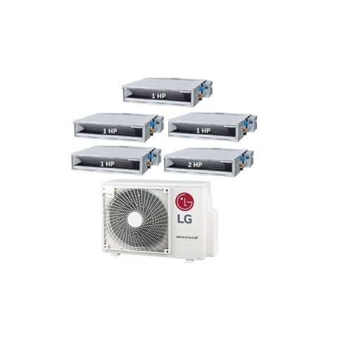 75.Máy Lạnh Multi LG 1 Dàn Nóng 5 Hp + 5 Dàn Lạnh Âm Trần Nối Ống Gió 1 Hp - 2 Hp